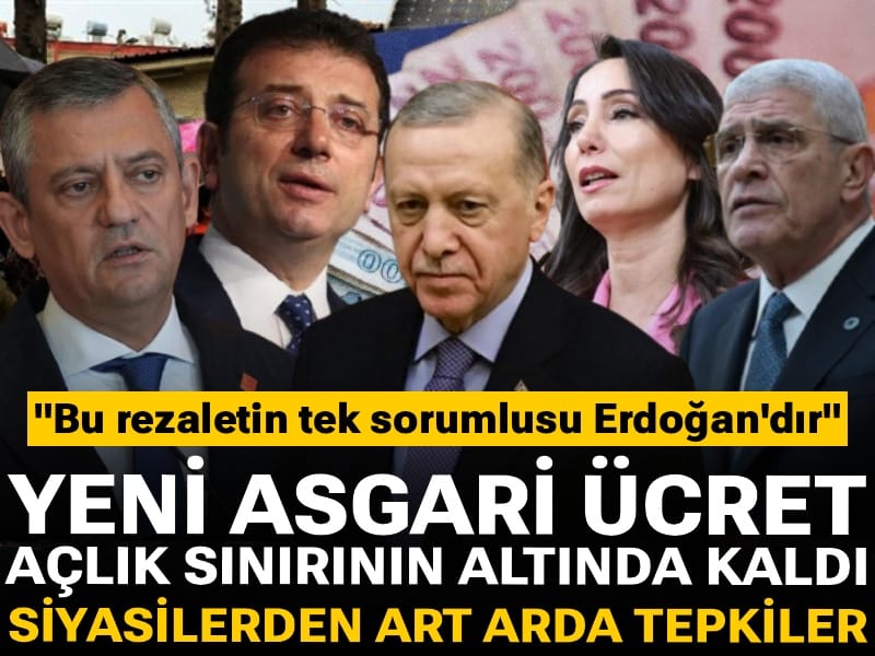 Açıklanan asgari ücret açlık sınırının altında kaldı: Siyasilerden art arda tepkiler