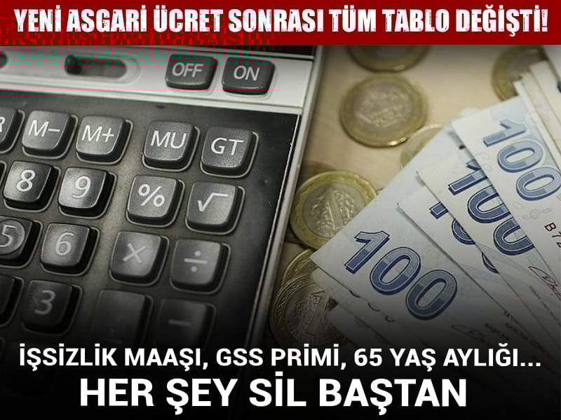 2026 asgari ücreti sonrası tüm tablo değişti! İşte 2026'daki işsizlik maaşı GSS ve Bağ-Kur primleri