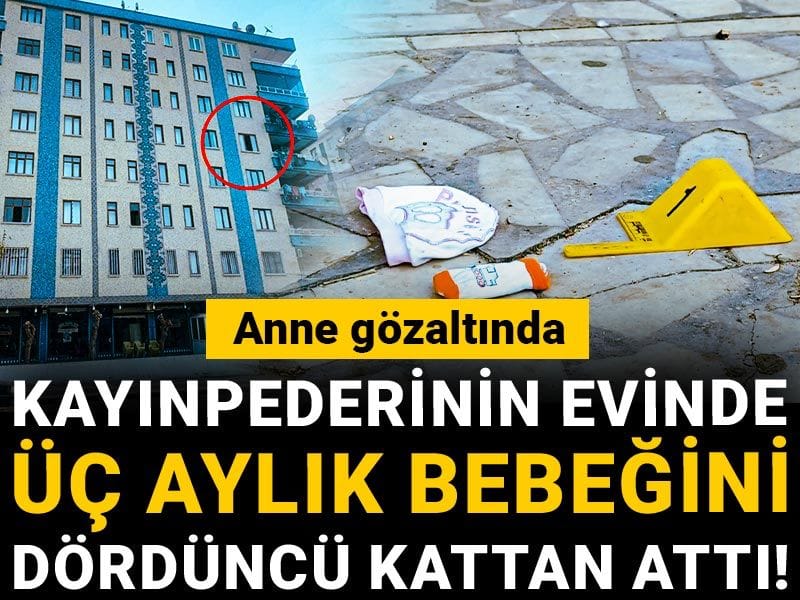 Kayınpederinin evinde üç aylık bebeğini dördüncü kattan attı! Anne gözaltında