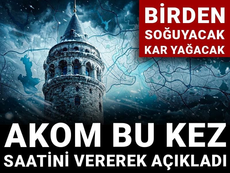 AKOM bu kez saatini vererek açıkladı: Birden soğuyacak kar yağacak
