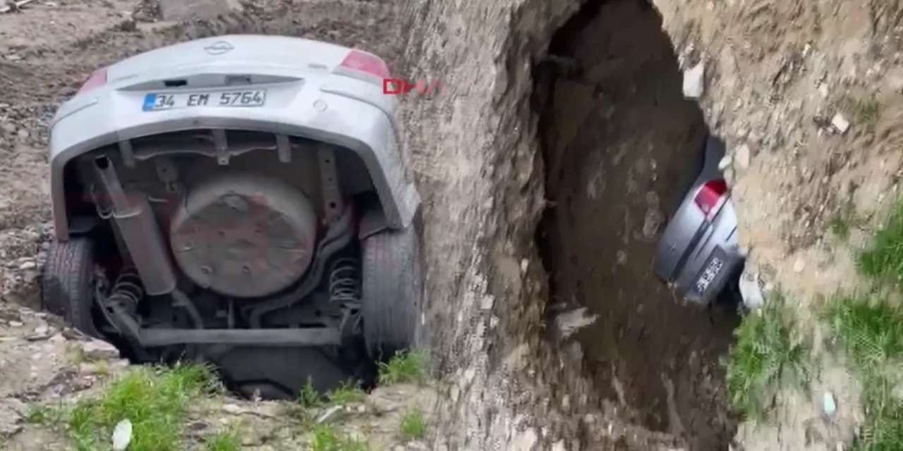 Çukur otomobili saniye saniye işte böyle yuttu