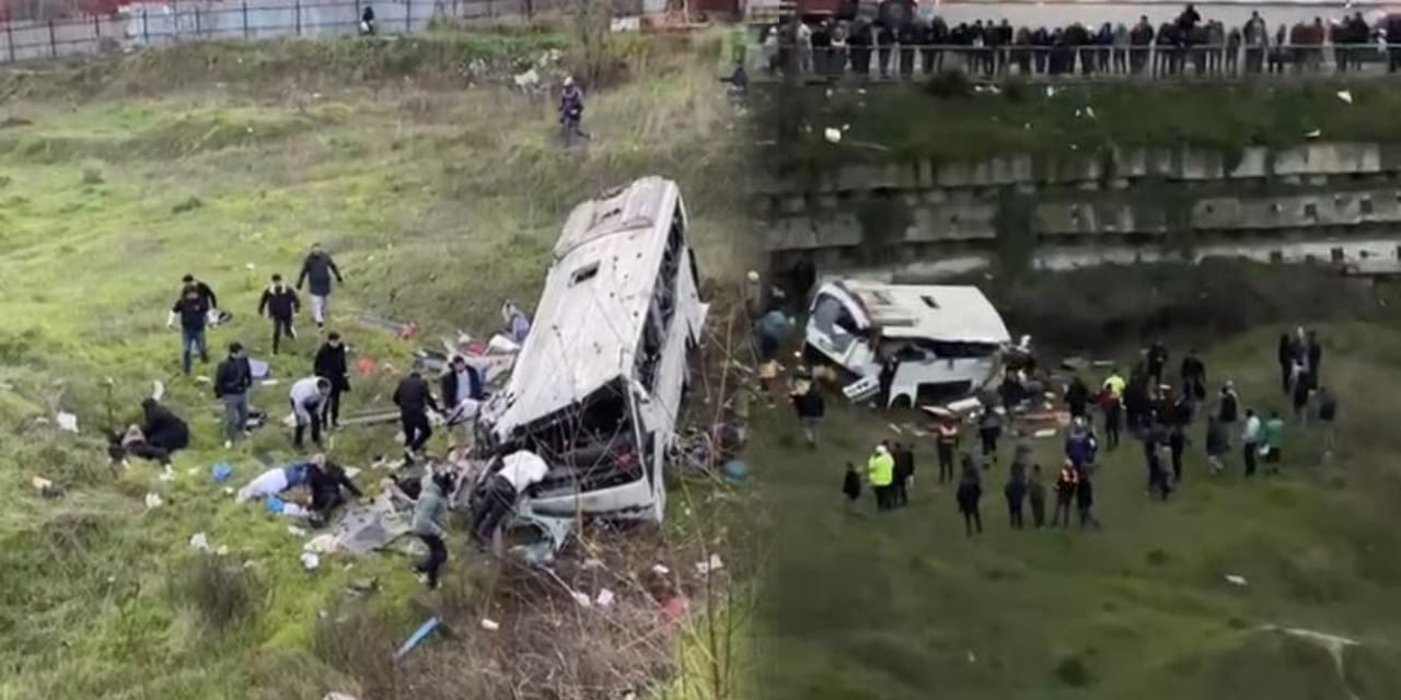 Son Dakika | Esenyurt'ta facia! Servis midibüsü şarampole yuvarlandı: Ölü ve yaralılar var