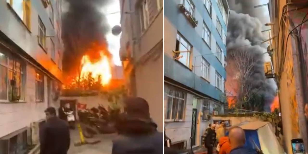 Fatih'te otoparkta çıkan yangın bitişikteki binaya sıçradı