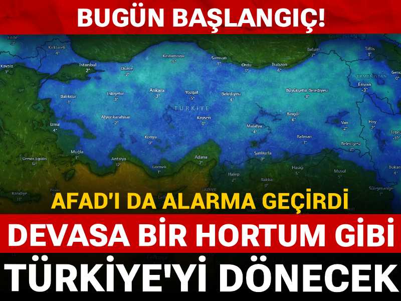Bugün başlangıç! Devasa bir hortum gibi Türkiye'yi dönecek: AFAD'ı da alarma geçirdi