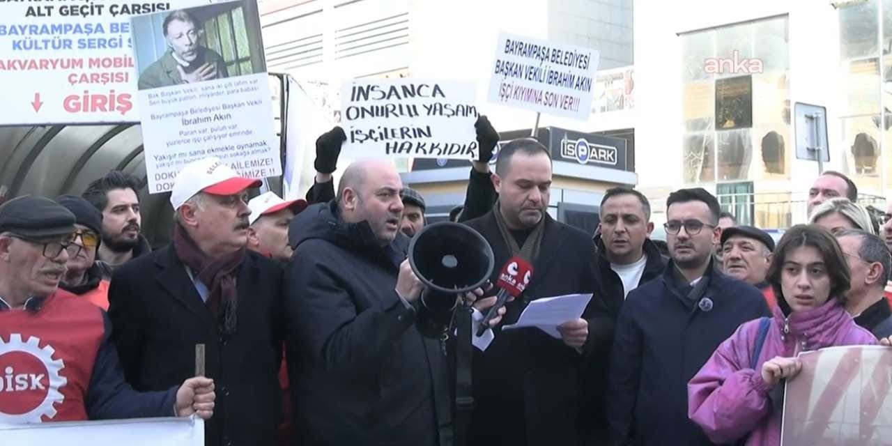 Bayrampaşa'da kayyumun işten çıkarmaları protesto edildi