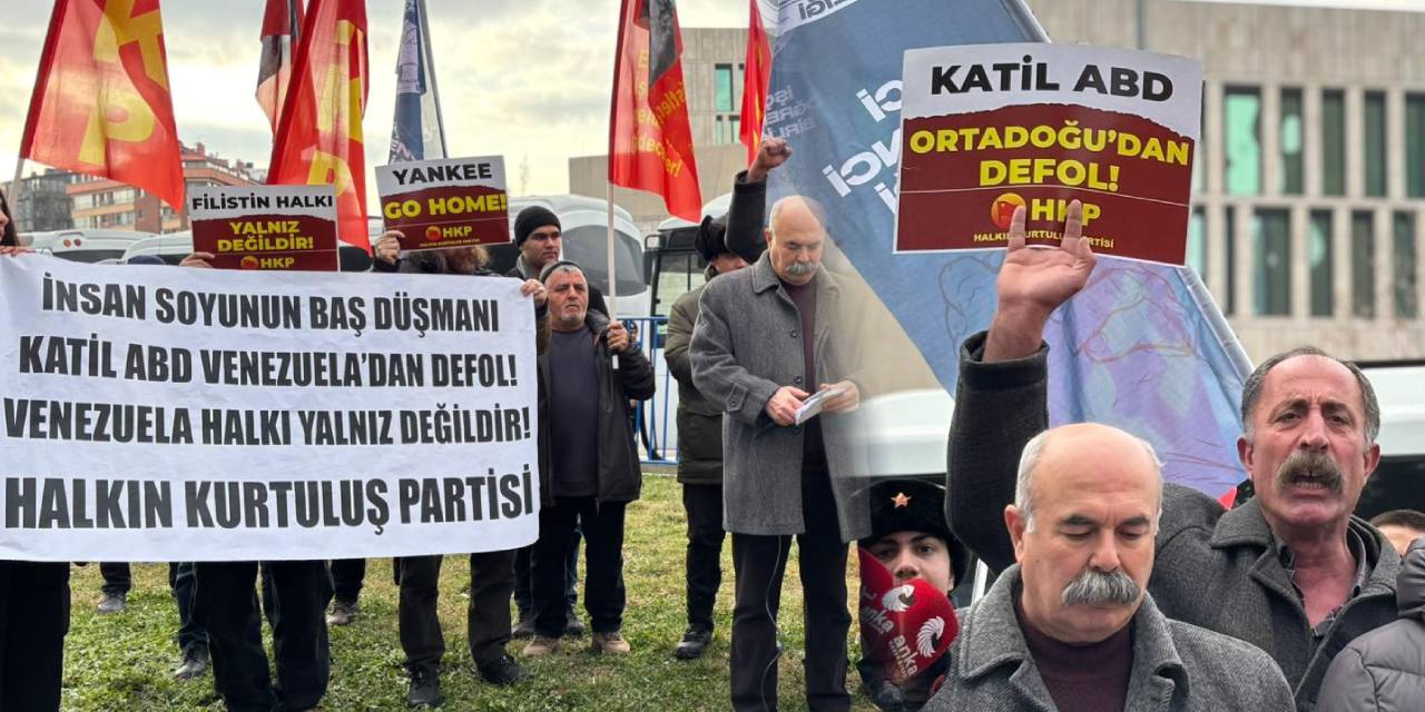 HKP'den ABD Büyükelçiliği önünde Venezuela protestosu!