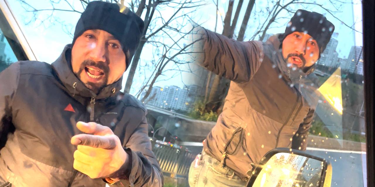 Şehir magandası sürücün önünü kesip tehdit yağdırdı: Polis kıskıvrak yakaladı