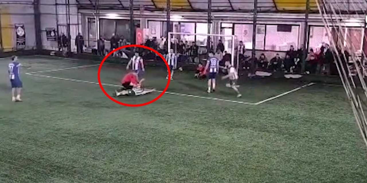 Dili boğazına kaçan futbolcuyu hakem kurtardı