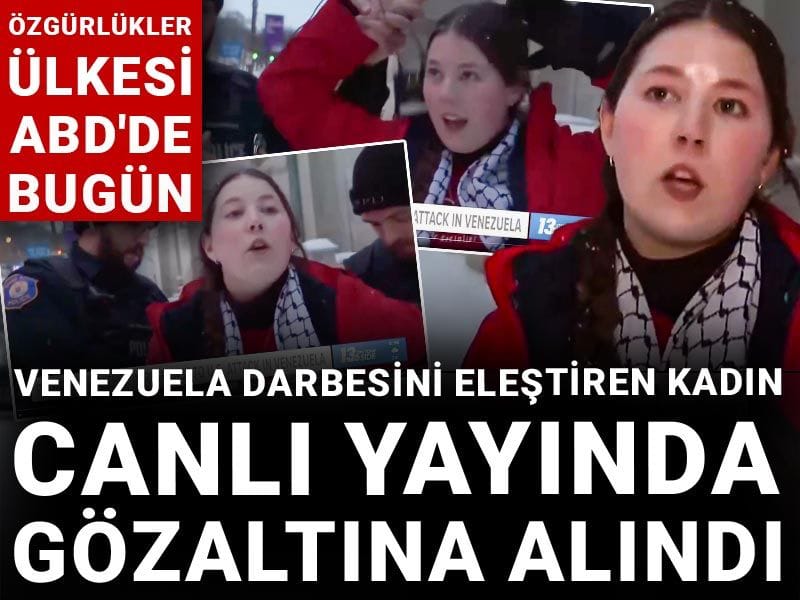 Venezuela darbesini eleştiren kadın canlı yayında gözaltına alındı