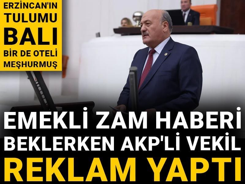 Emekli zam haberi beklerken AKP'li vekil reklam yaptı: Erzincan'ın tulumu balı bir de oteli meşhurmuş