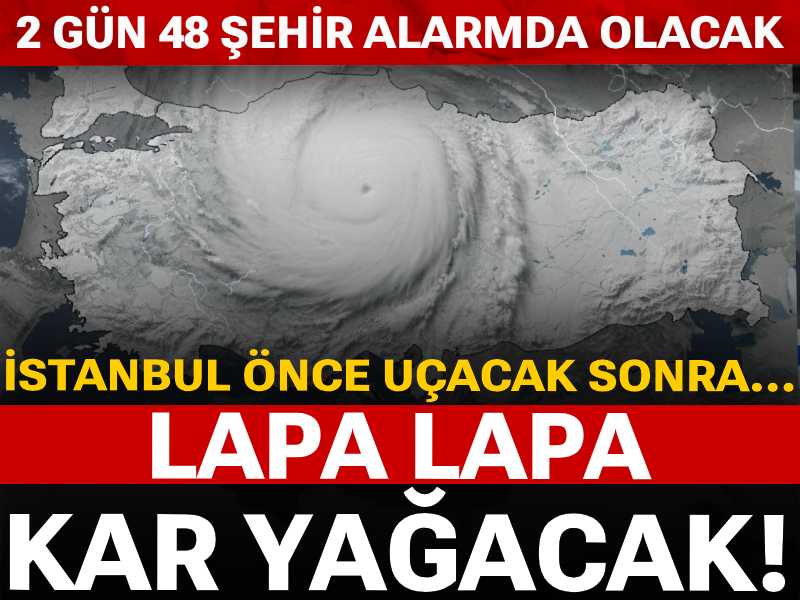 İstanbul önce uçacak sonra lapa lapa kar yağacak! 2 gün 48 şehir alarmda olacak