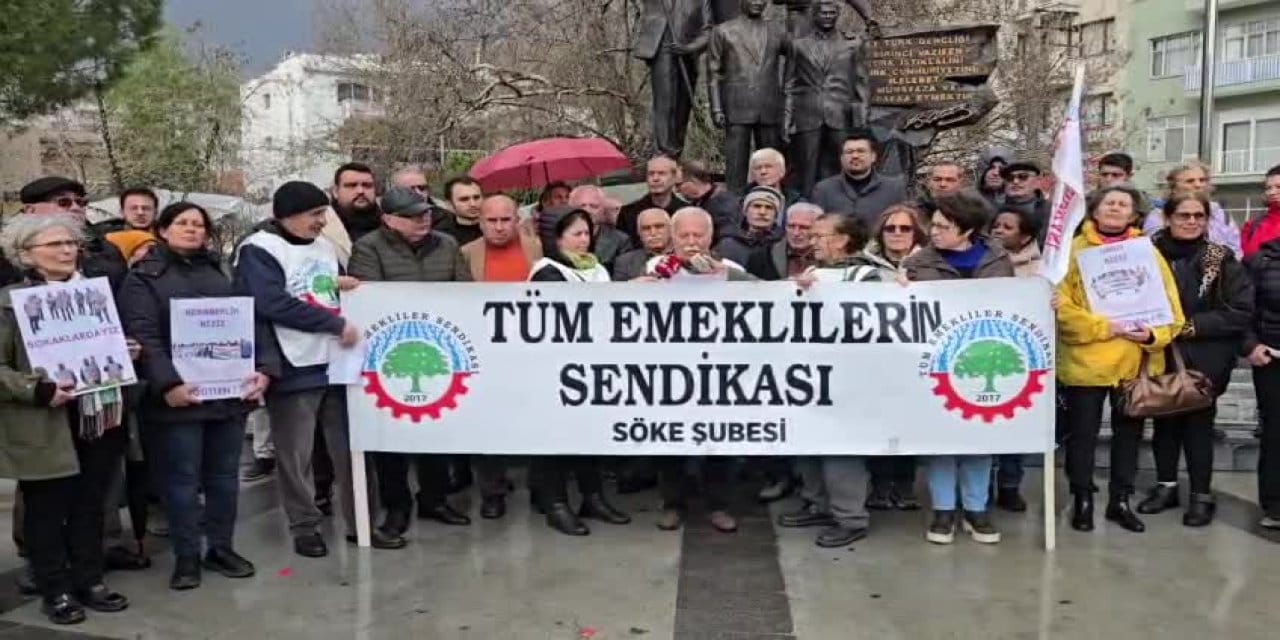 Emeklilerden Söke'de eylem: Sadaka değil hakkımızı istiyoruz