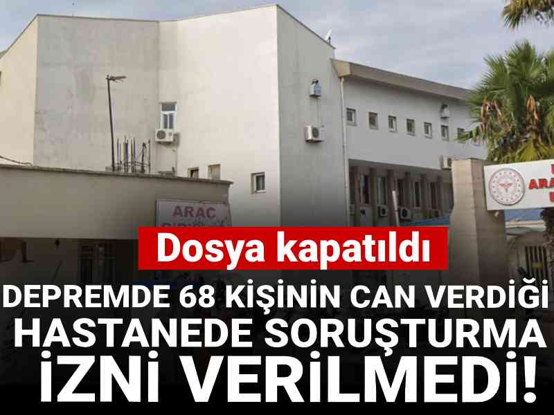 Depremde 68 kişinin can verdiği hastanede soruşturma izni verilmedi: Dosya kapatıldı