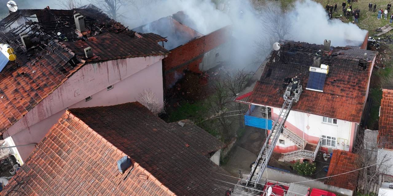 Ahırdaki yangın binanın çatısına sıçradı!