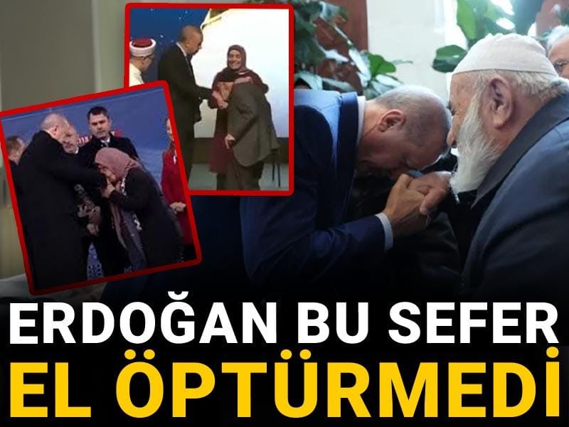 Erdoğan bu sefer el öptürmedi