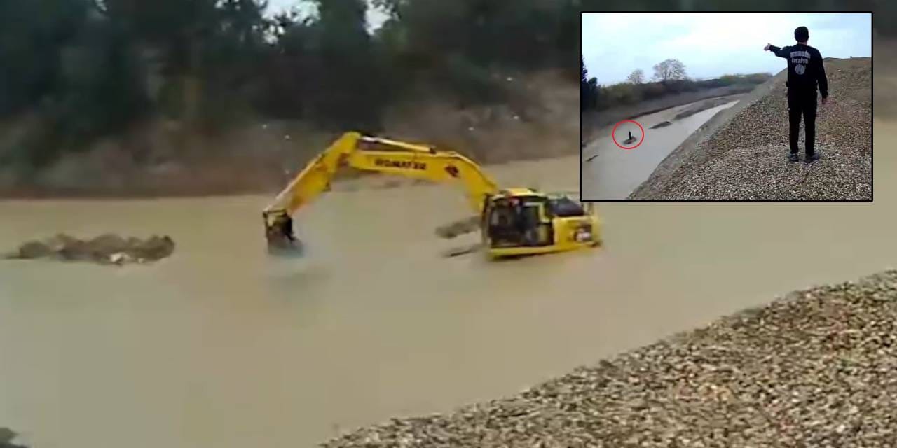 Mersin'de korku dolu anlar! Çaya düşen otomobilin sürücüsü mahsur kaldı