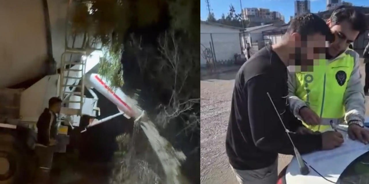 Dere yatağına beton döktü: Sürücüye 23 bin 848 lira ceza