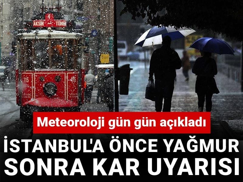 İstanbul'a önce yağmur sonra kar uyarısı: Meteoroloji gün gün açıkladı