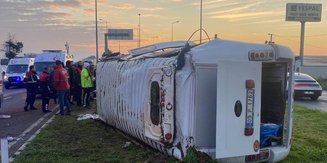 İşçi servisi devrildi: 16 yaralı