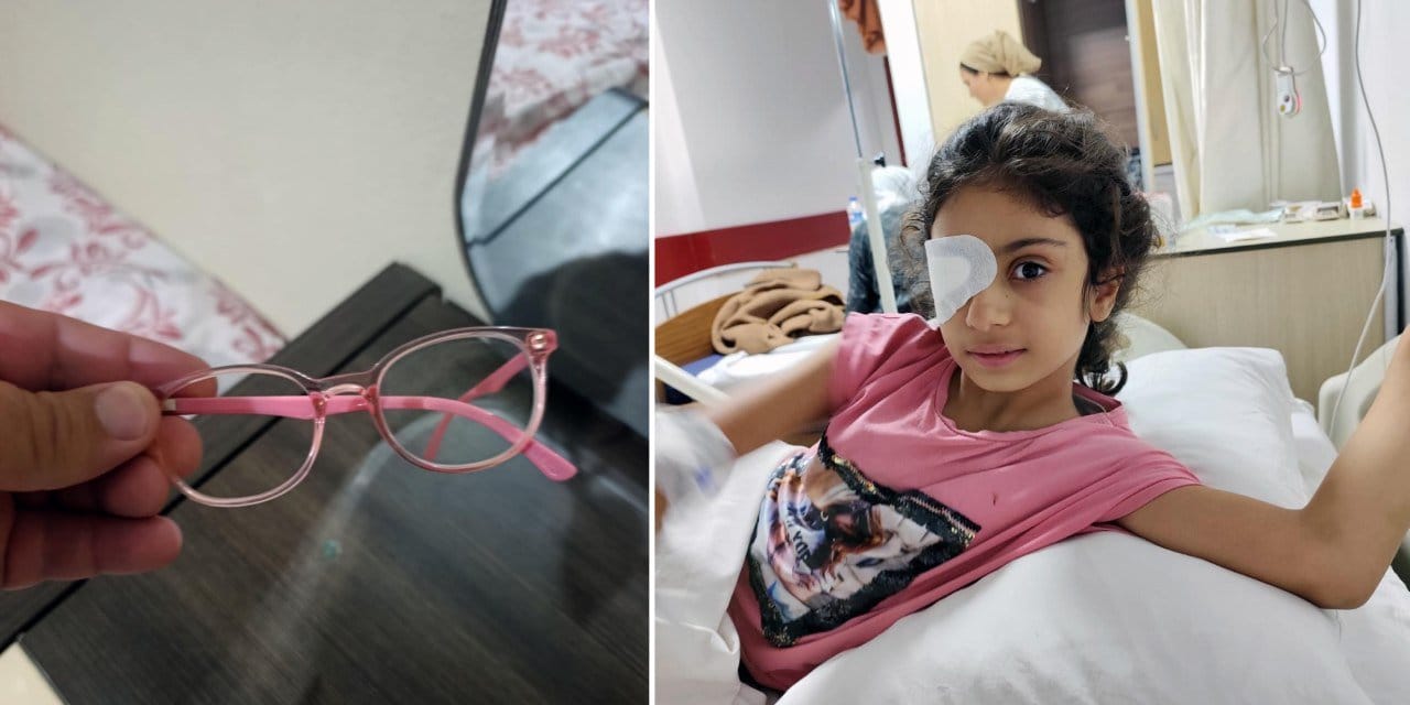 Plastik sanılan gözlük camı çocuğu gözünden etti