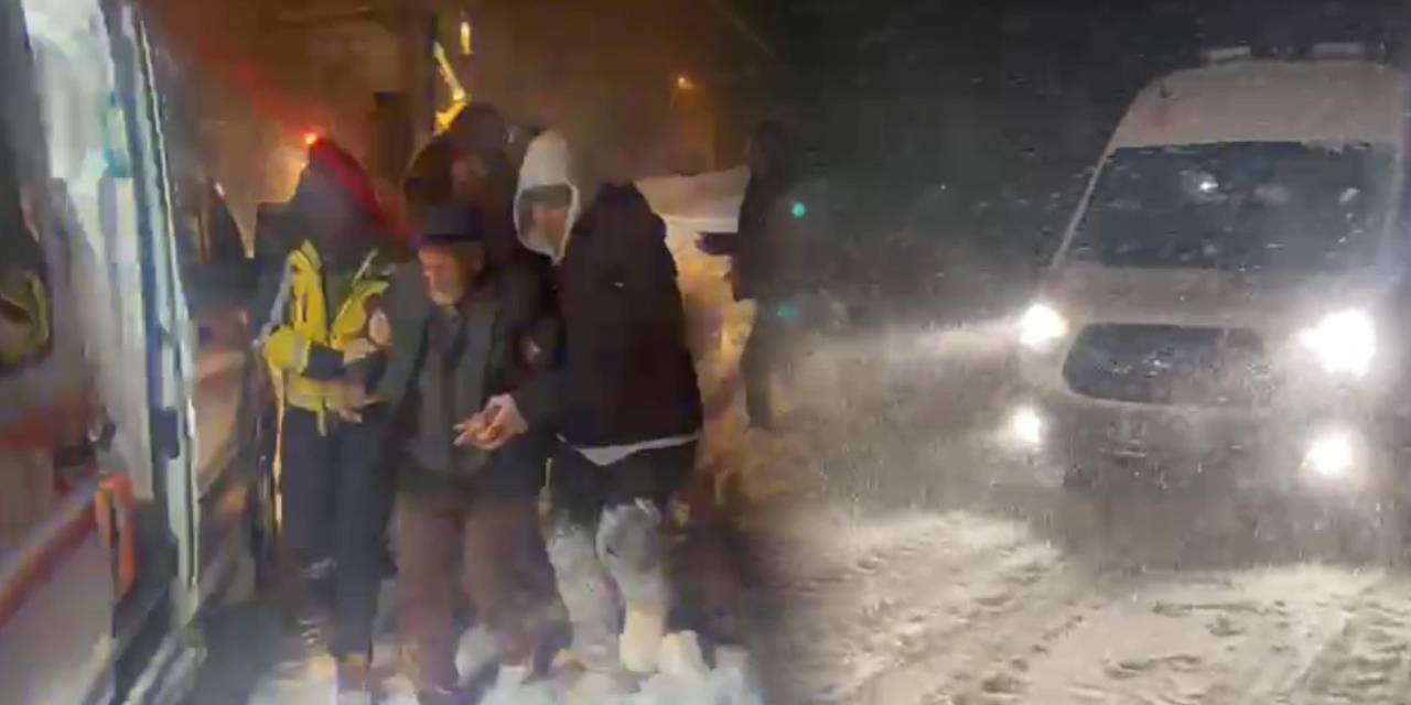 Kar ve tipi geçit vermedi! Ambulans saatler sonra hastaya ulaşabildi