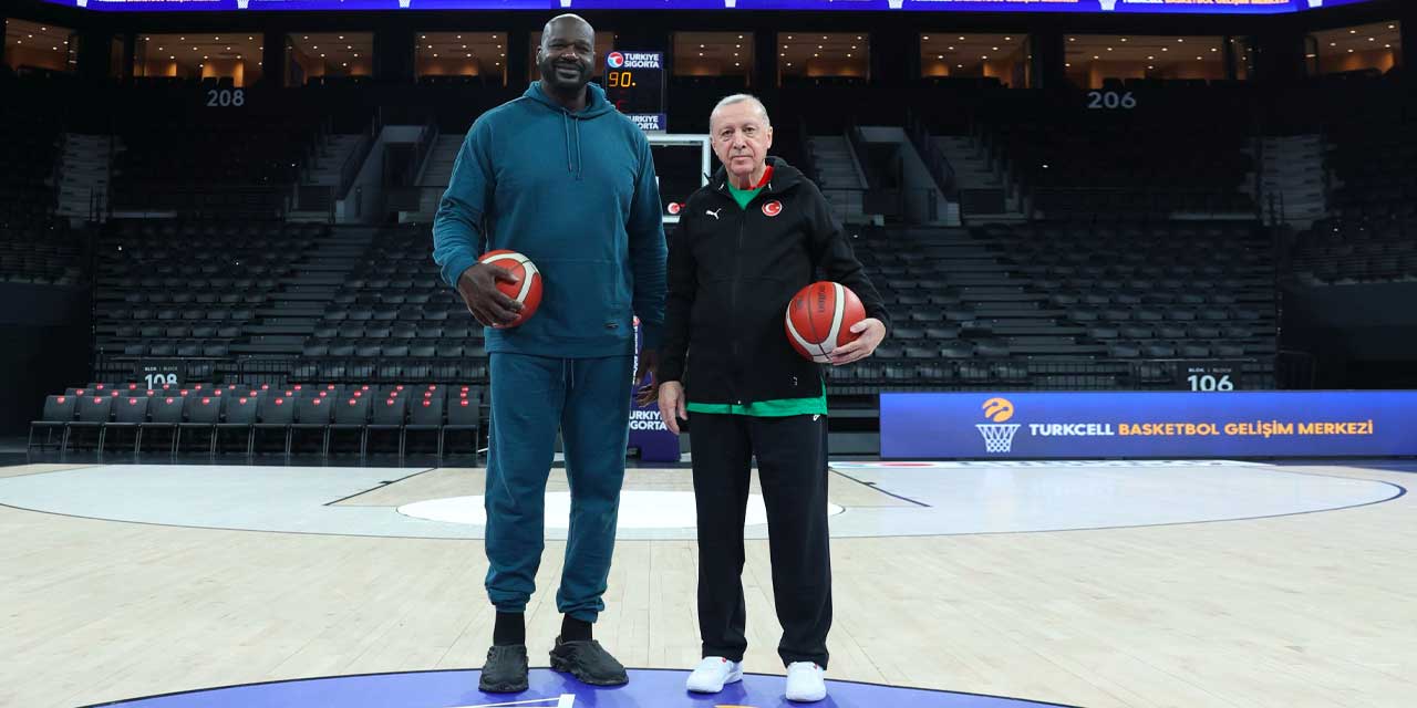 Erdoğan basketbolun efsanesi Shaquille O'Neal ile buluştu