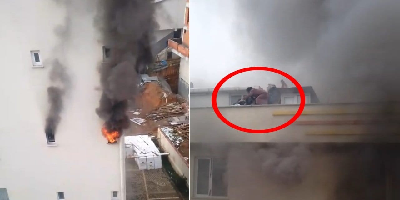 5 katlı binada can pazarı: 8'i çocuk 12 kişi mahsur kaldı