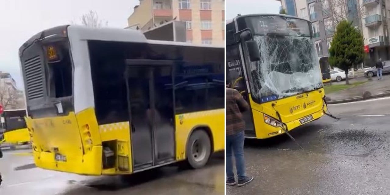 İETT otobüsleri çarpıştı! Yaralılar var