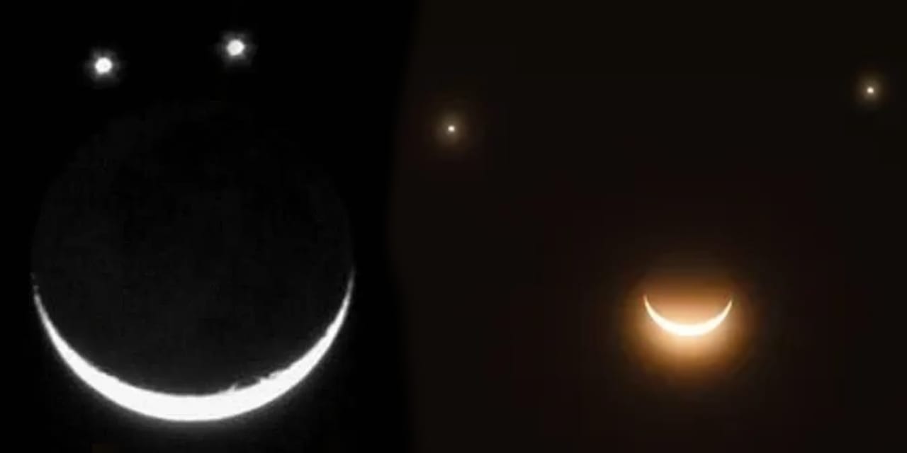 Gökyüzü gülüyor! Ay Satürn ve Neptün'den nadir şov