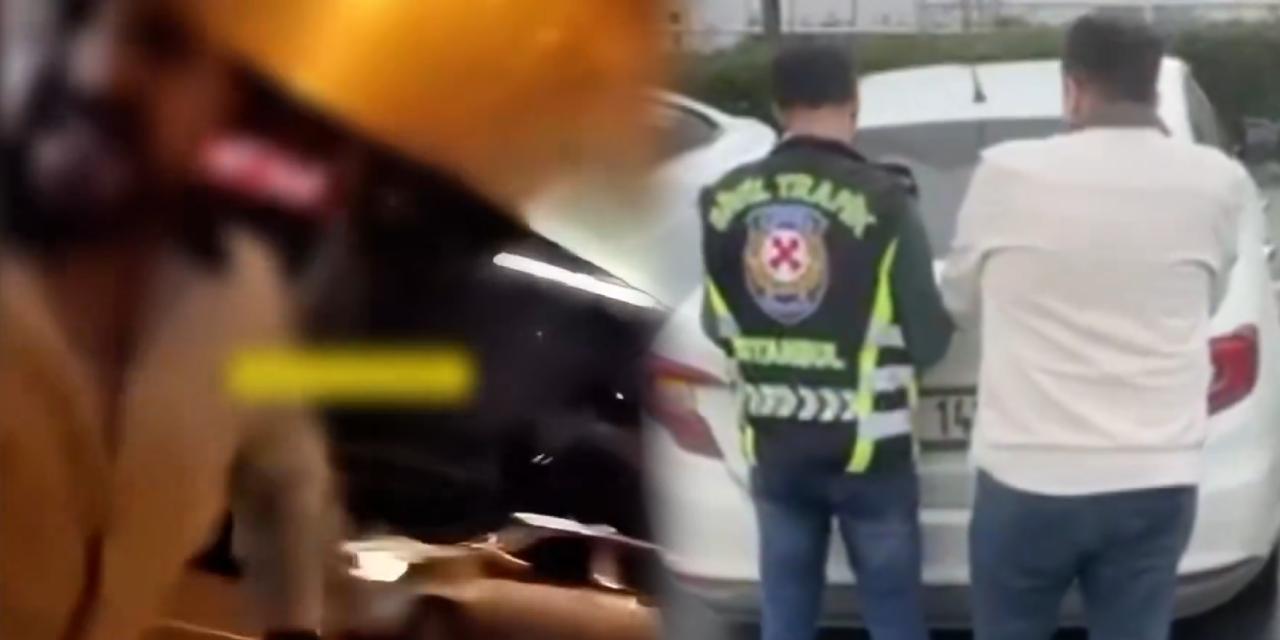 Kafasıyla araç camını kırıp sürücüye saldırmıştı: Trafik magandası yakalandı