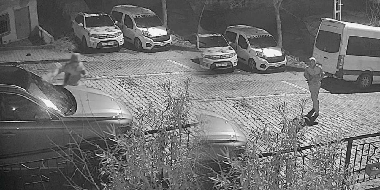 Başakşehir’de maskeli saldırı! Levyeyle cipe zarar verdi