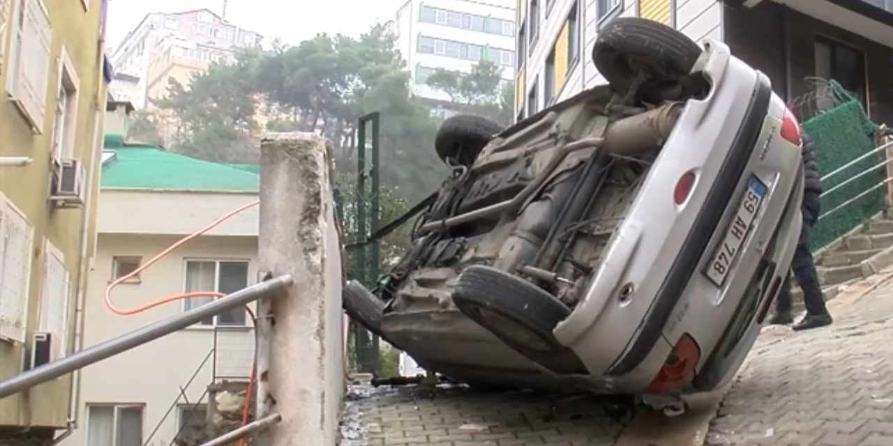 Tüm mahalle havaya uçabilirdi! Takla atan otomobil faciaya neden oluyordu