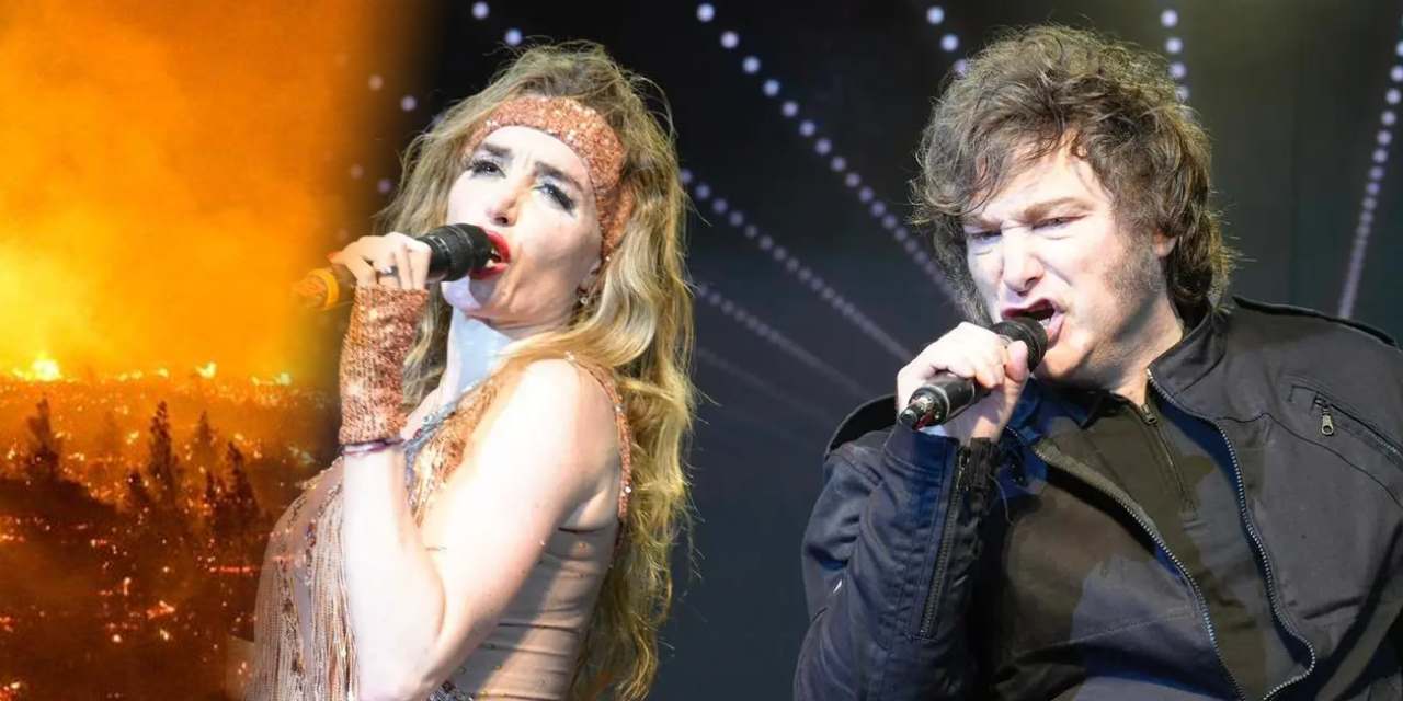 Ülkesi alev alev yanarken sahnede şarkı söyledi! Arjantin Devlet Başkanı Milei'ye tepki yağıyor