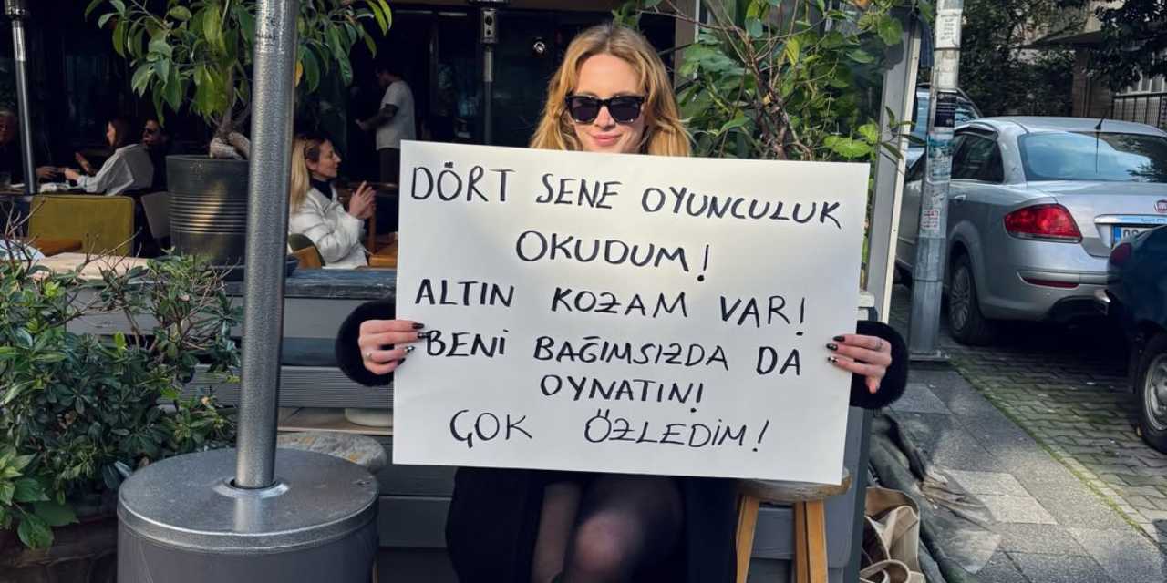 Ünlü oyuncudan pankartlı çağrı!