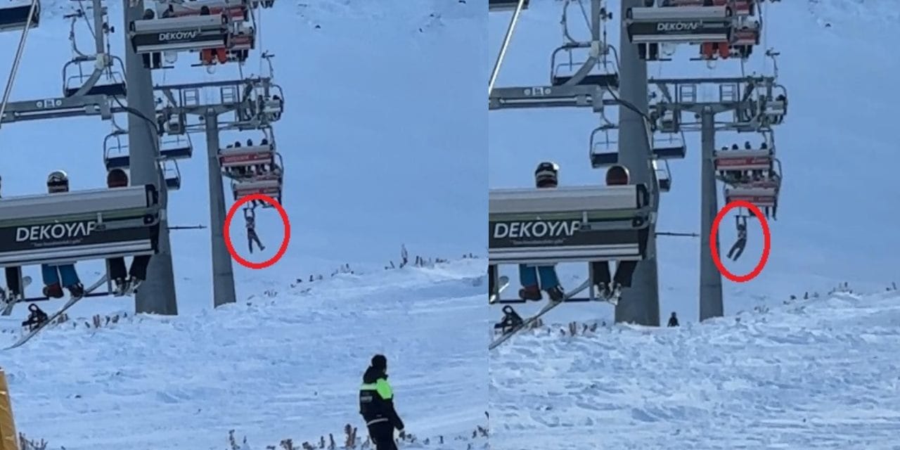 Montu takıldı havada asılı kaldı: Erciyes'te panik anları