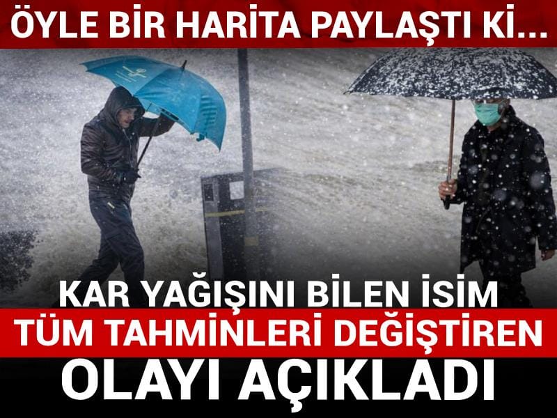 Kar yağışını bilen isim tüm tahminleri değiştiren olayı açıkladı: Meteoroloji öyle bir harita paylaştı ki...