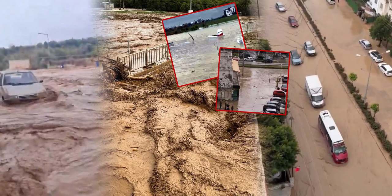 Mersin ve Adana'da kuvvetli yağış hayatı felç etti! Araçlar ve yollar sular altında