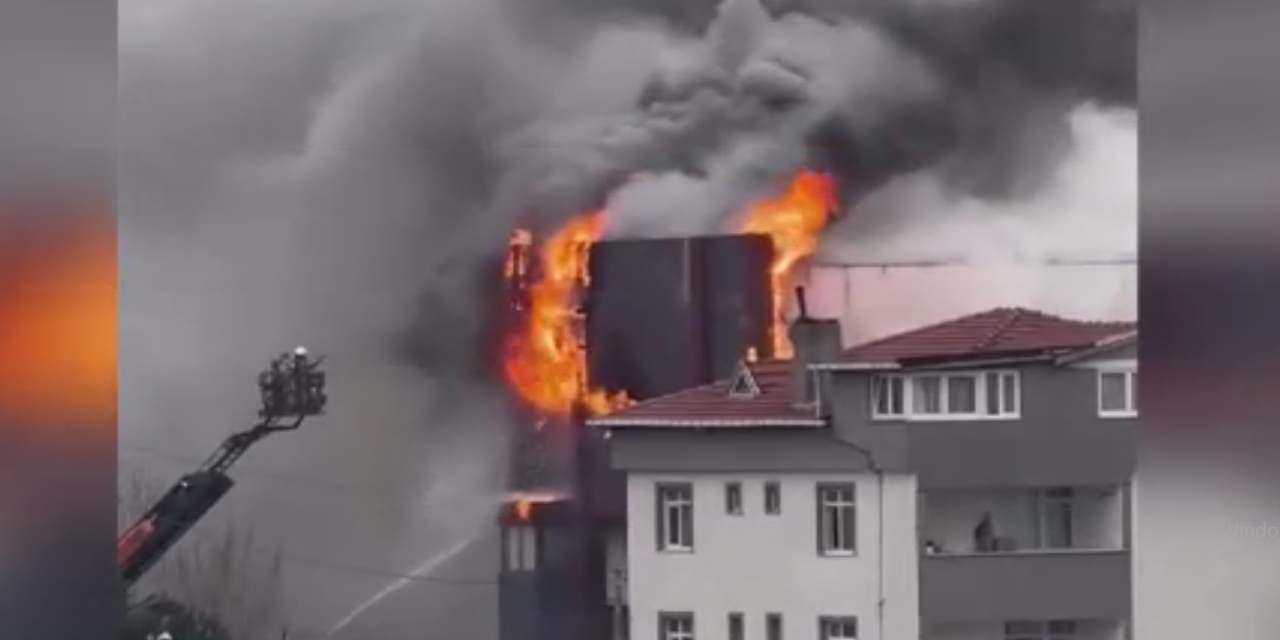 Son Dakika | Ataşehir'de 4 katlı binada yangın!