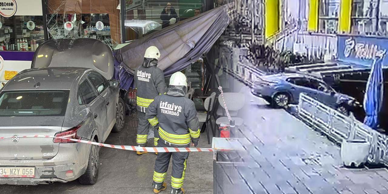 Fren yerine gaza bastı: Aracıyla kafeye daldı