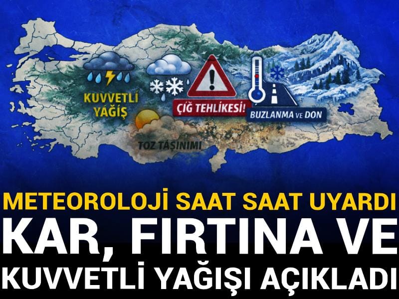 Meteoroloji saat saat uyardı: Kar fırtına ve kuvvetli yağışı açıkladı