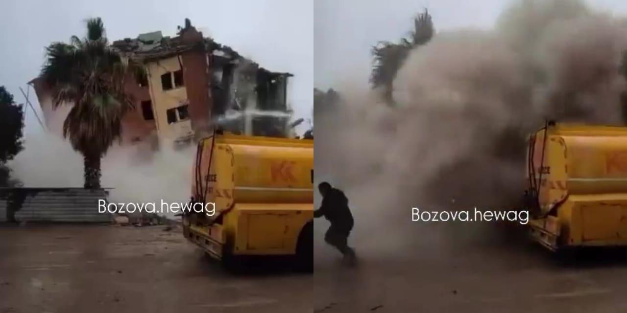 Kontrollü yıkım kontrolden çıktı! Etraf savaş alanına döndü