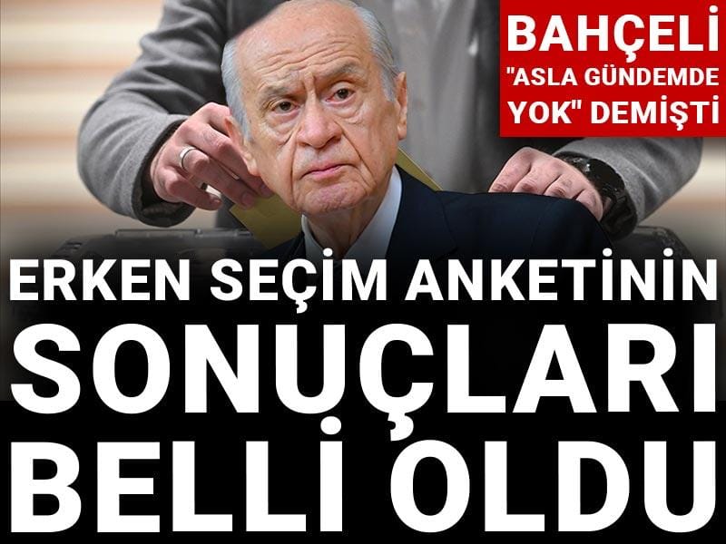 Bahçeli "asla gündemde yok" demişti: Erken seçim anketinin sonuçları belli oldu