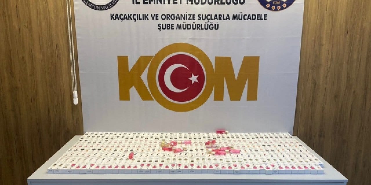 Samsun'da yüzlerce şişe kaçak parfüm ele geçirildi