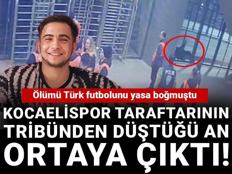 Kocaelispor taraftarının tribünden düştüğü an ortaya çıktı! Ölümü Türk futbolunu yasa boğmuştu