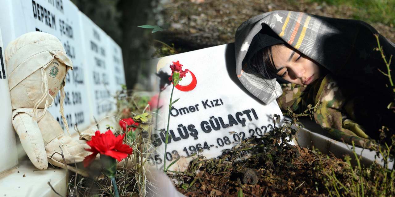 Dizinde yattığı babaannesinin mezar taşına sarıldı! 6 Şubat'ın unutulmayacak acısı bu karelerde