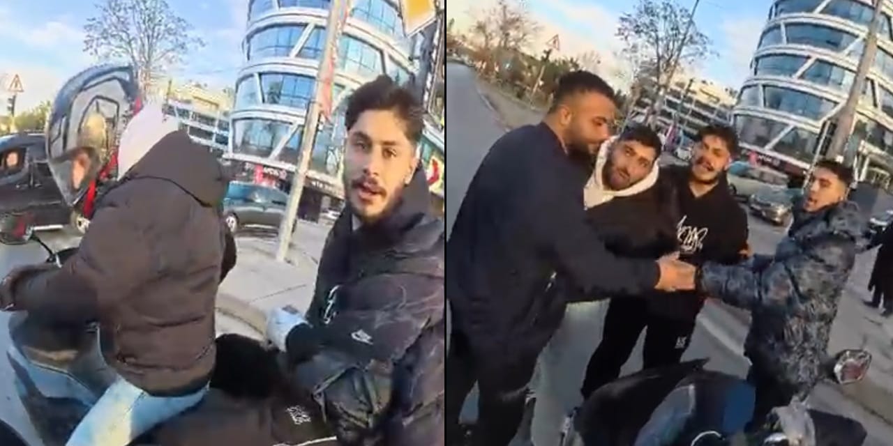 Takip ettikleri sürücüye küfürler savurup yumruk attılar! Magandalar kamerada