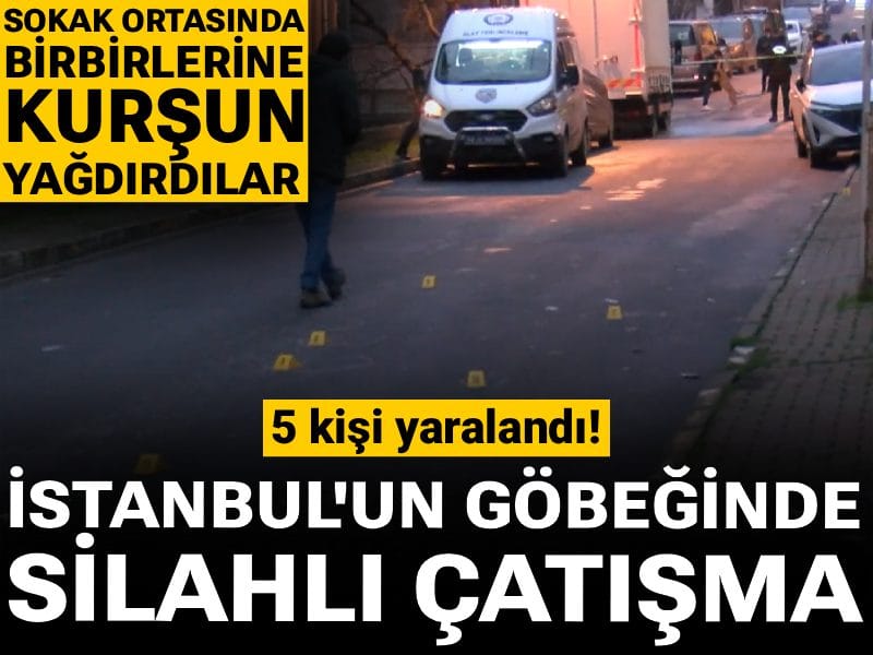 Sancaktepe'de silahlı çatışma dehşeti! Sokak ortasında birbirlerine kurşun yağdırdılar: 5 yaralı