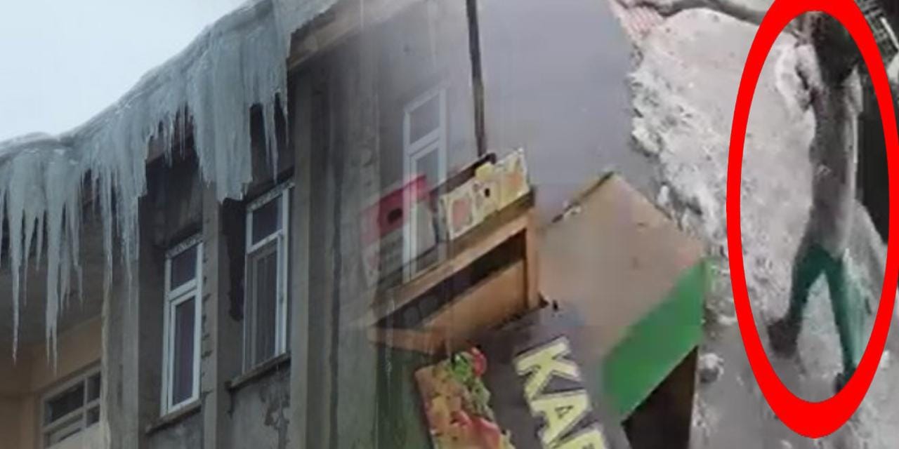 Çığ gibi düşen karın altında kalmaktan son anda kurtuldu