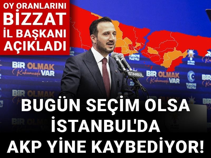Bugün seçim olsa İstanbul'da AKP yine kaybediyor! Oy oranlarını bizzat il başkanı açıkladı