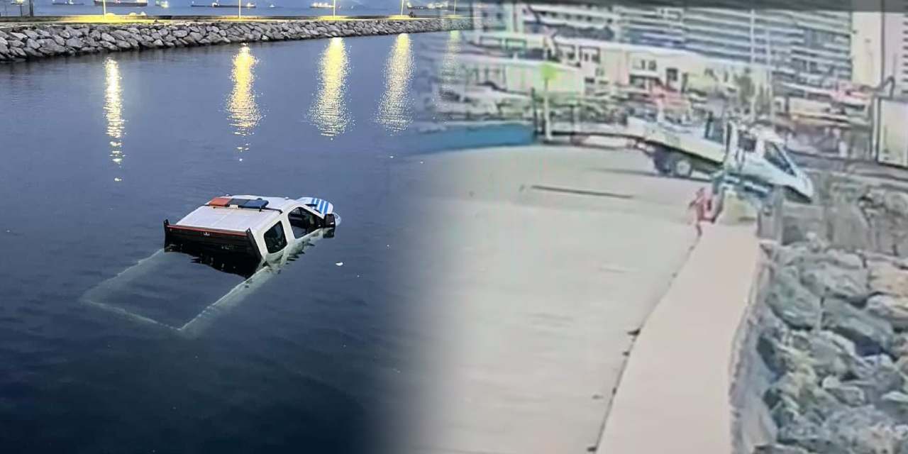 İstanbul'da zabıta aracı denize düştü!
